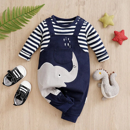 Pyjama bebe | Rayé éléphant