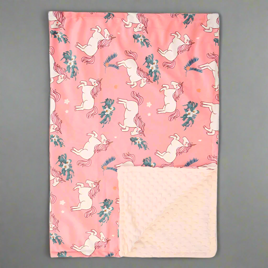 couverture-bébé-licorne-rose-réversible