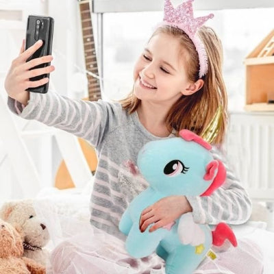Peluche licorne MagicSoft compagnon doux pour moments de réconfort et câlins.