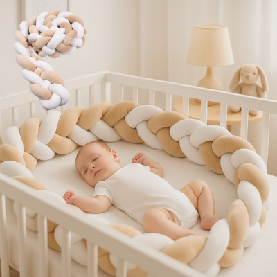 tour-de-lit-bebe-beige-blanc-apaisant